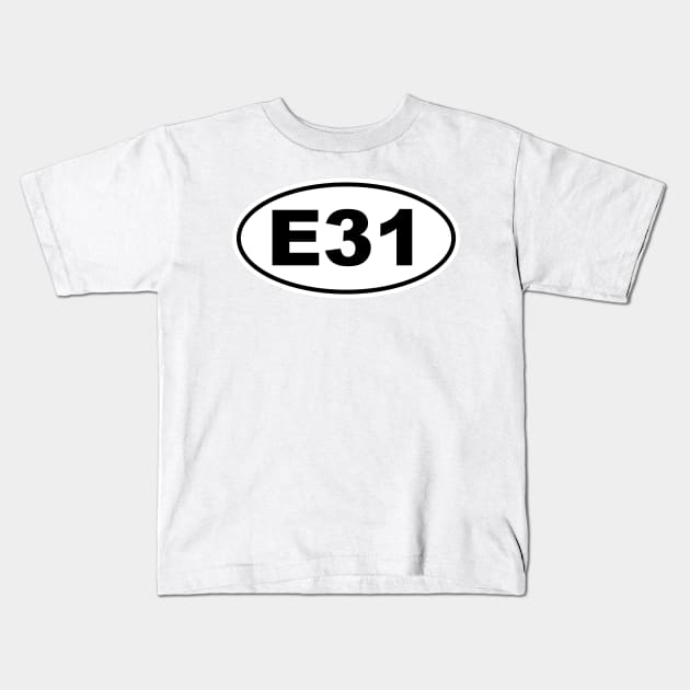 E31 Chassis Code Marathon Style Kids T-Shirt by NickShirrell